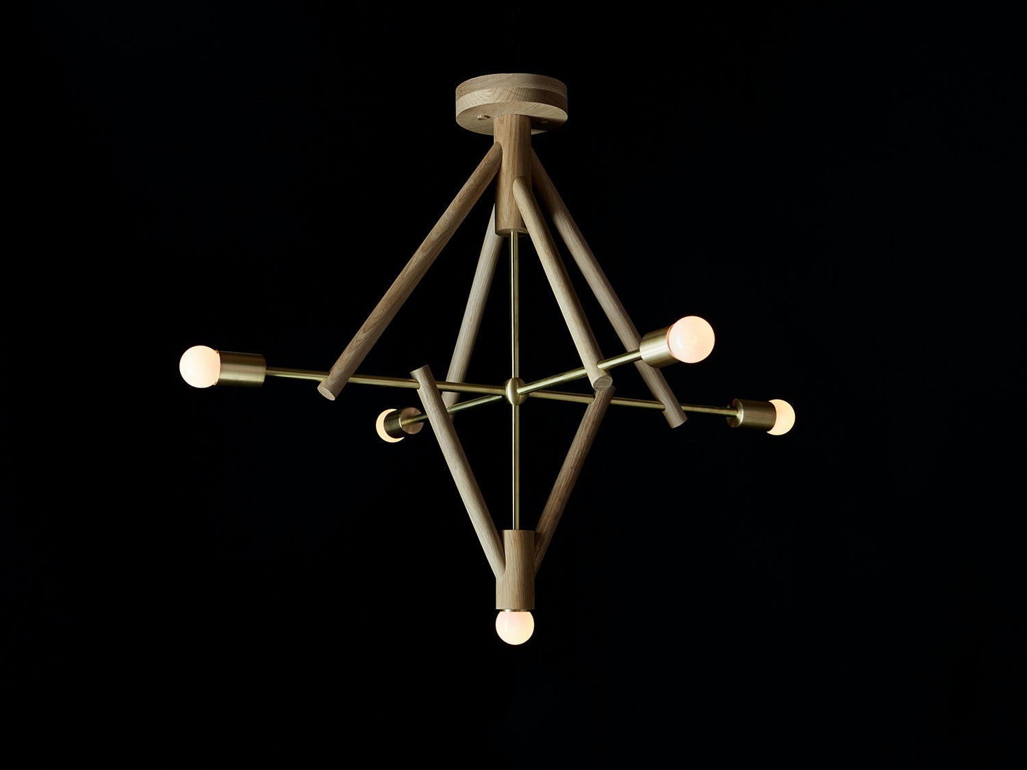 gallery image for Lodge-Chandelier-Five_Natural_Black_On