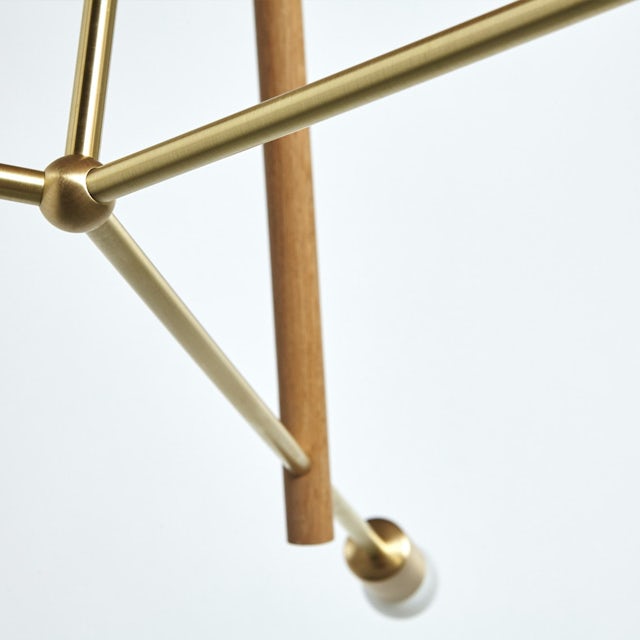 gallery image for Chandelier-Three-Natural-Ball-Detail