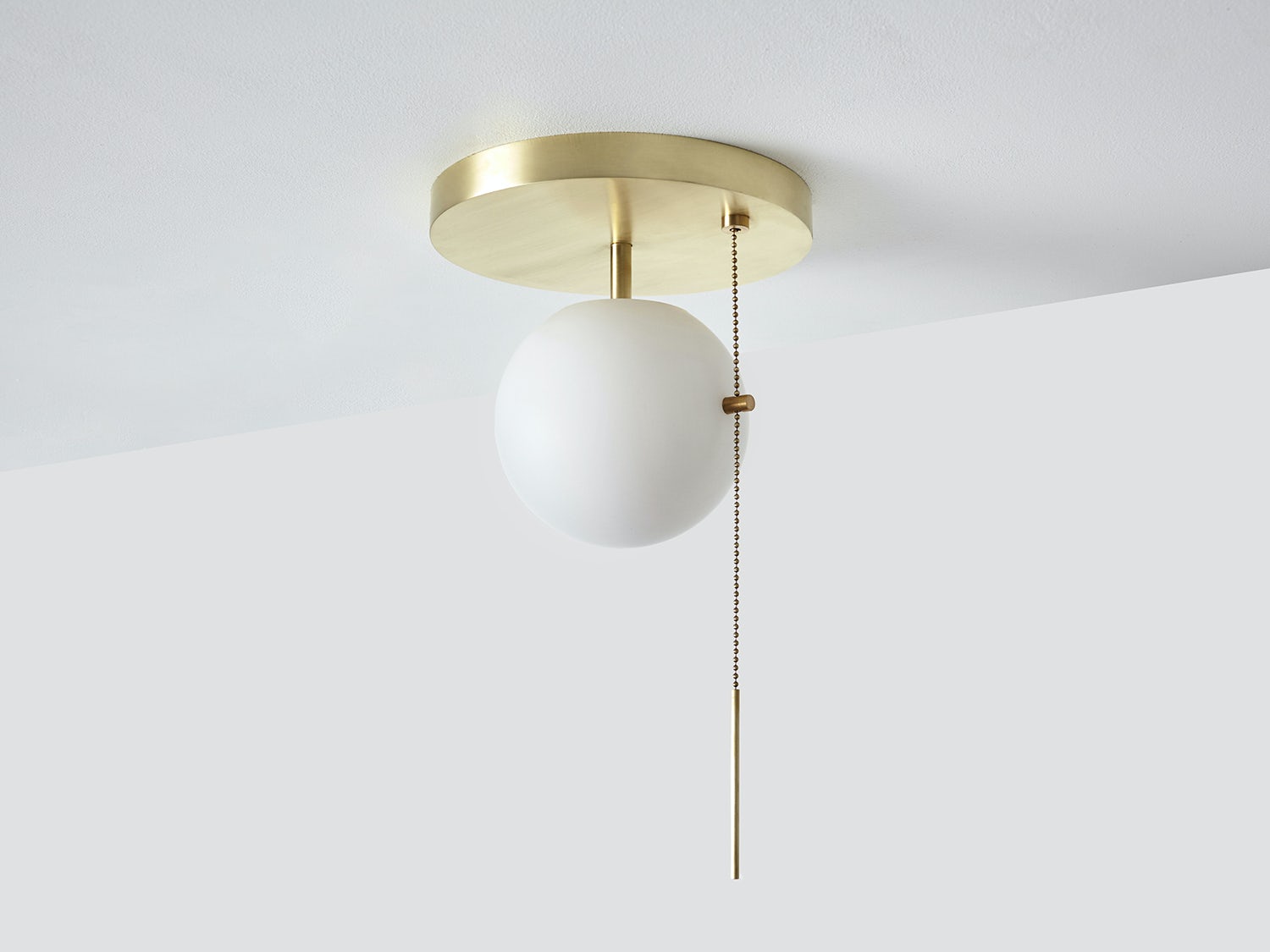 gallery image for Signal-Flush-Mount_Hewn-Brass_Front