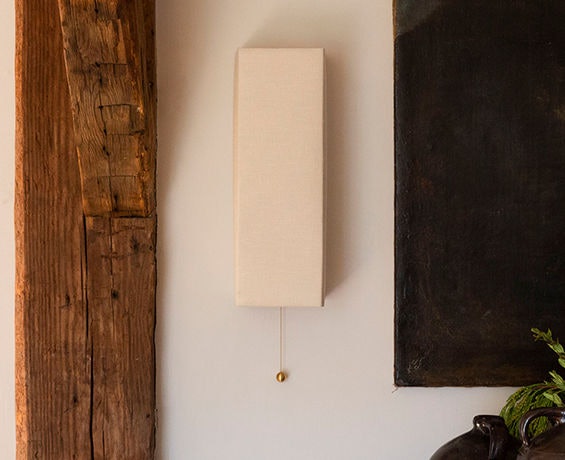 An alternative image of Shaded Block Sconce in use